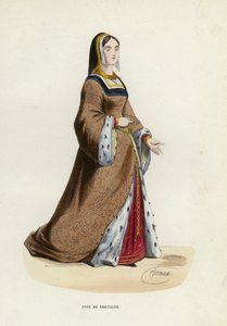 Anne De Bretagne (farvet gravering) af European School