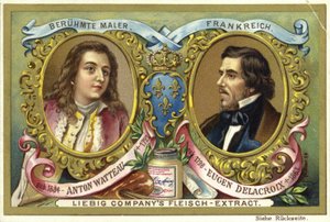 Antoine Watteau and Eugene Delacroix, French artists  af European School
