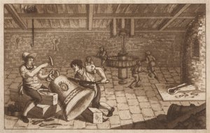 Klokkefremstilling (litho) af European School