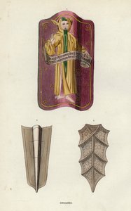 Boucliers (farvet gravering) af European School