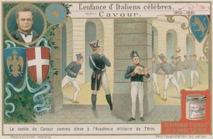 Camillo Benso, greve af Cavour, studerer på militærakademiet i Torino af European School