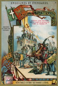 Carroccio on a battlefield of the time of Frederick I Barbarossa, 12th Century  af European School