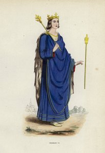 Charles VI (farvet gravering) af European School