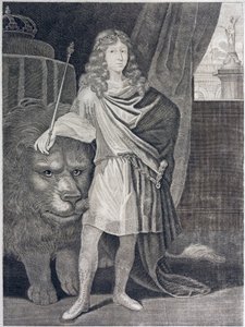 Karl XI, konge af Sverige (gravering) af European School