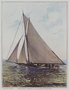 Krysantemum, 5 tons sejlbåd ud for Pornic, Bretagne (farvefoto) af European School