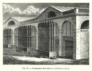 Kondensator fra Villette fabrikken, i Paris (gravering) af European School