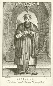 Confucius, den berømte kinesiske filosof (gravering) af European School