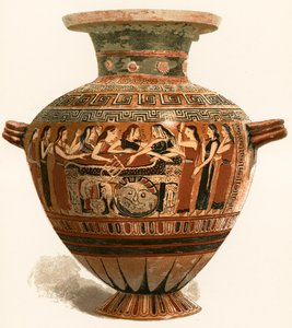 Korintisk vase. Louvre-museet. Sorg over den døde Achilleus