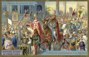 Coronation procession of an Emperor, Rome, Middle Ages  af European School