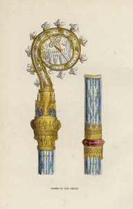 13th Century Stock (farvet gravering) af European School