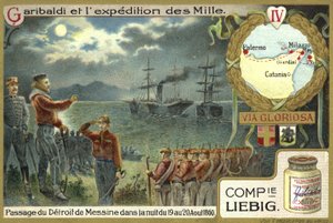 Crossing of the Straits of Messina in the night of 19-20 August 1860  af European School