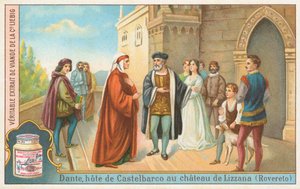 Dante, Liebig-kort, begyndelsen af det 20. århundrede (chromo) af European School