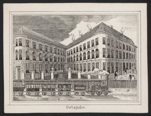 Deutscher Hof, Hotel DAllemagne, Oostende (gravering) af European School