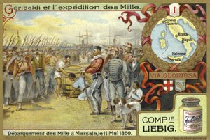 Disembarkation of the thousand, Marsala, Sicily, 11 May 1860  af European School
