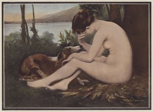 Echo, sørger over hendes afvisning af Narcissus (farve litho) af European School
