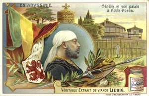 Emperor Menelik II of Ethiopia and his palace at Addis Ababa  af European School