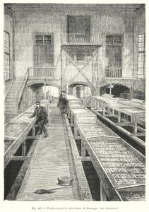 Huningue dambrug, indvendig udsigt. (gravering) af European School