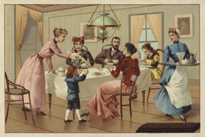 Familie drikker chokolade af European School