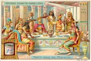 Fest under faraoerne i det gamle Egypten (chromolitho) af European School