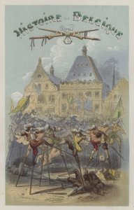 Kamp på pæle i Namur (farvet indgravering) af European School