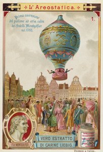 Første ubundne flyvning af Montgolfier Brothers varmluftsballon, 1783 af European School