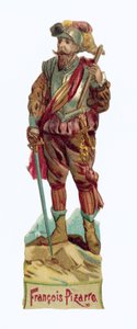 Francisco Pizarro (chromolitho) af European School