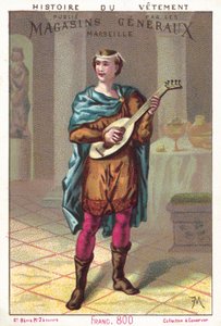 Frank, c 800 AD (farve litho) af European School