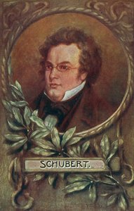 Franz Schubert, østrigsk komponist (farvelitografi) af European School