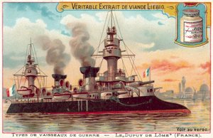 Fransk panserkrydser Dupuy de Lome (chromolitho) af European School