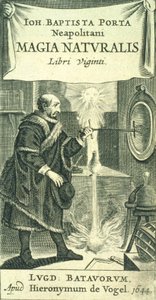 Frontispice til Magiae Naturalis Libri Viginti af Giovanni Battista della Porta, 1644 af European School
