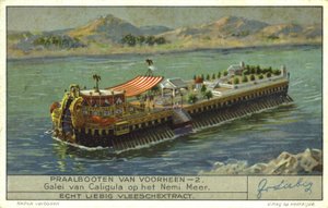 Galley of the Roman Emperor Caligula on Lake Nemi, Italy, 1st Century  af European School