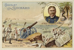General William Shafter og amerikanske tropper lander ved Daiquiri, Cuba, den spansk-amerikanske krig, 23. maj 1898 af European School