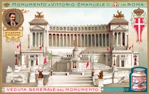 Oversigt over monumentet for kong Victor Emmanuel II i Rom (chromolitho) af European School
