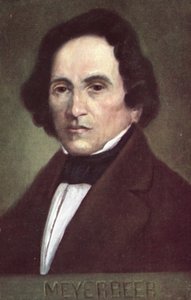 Giacomo Meyerbeer, tysk komponist (farvelitografi) af European School