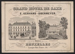 Grand Hotel De Saxe, E Kervand-Obermeyer, Bruxelles af European School