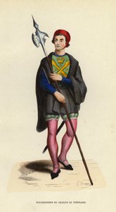 Charles Le Temeraires Halberdier (farvet gravering) af European School
