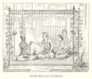 Hinduistisk bryllupsceremoni (gravering) af European School