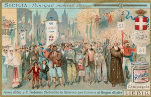 Siciliens historie, Liebig-kort, begyndelsen af det 20. århundrede (chromo) af European School