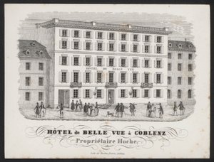 Hotel De Belle Vue, Coblenz (gravering) af European School
