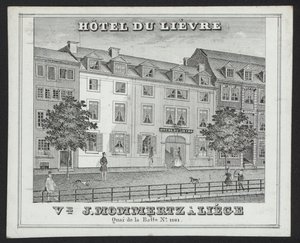 Hotel Du Lievre, J Mommertz, Liège (gravering) af European School