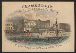 Hotel Trade Card (farvet gravering) af European School