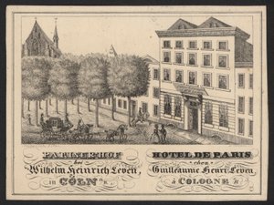 Hotel Trade Card (gravering) af European School