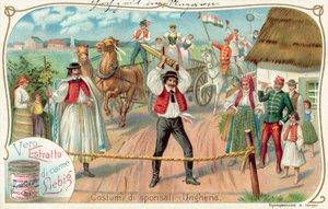 Ungarsk bryllup (chromolitho) af European School