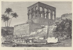 Island of Philae, eller den hellige ø, Nubia (gravering) af European School
