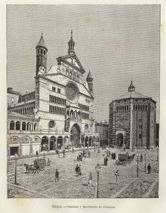 Italien - Cremona-katedralen og dåbskapellet af European School