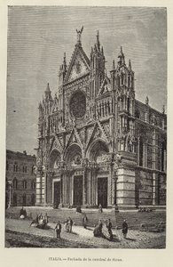 Italien - Facade af katedralen i Siena af European School