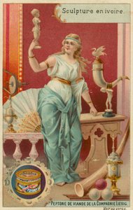 Elfenbensskulptur (chromolitho) af European School