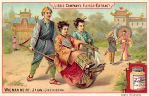 Japansk rickshaw (chromolitho) af European School