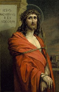 Jesus af Nazareth, jødernes konge (farvelitografi) af European School