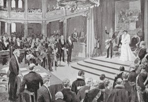 Kong Haakon aflægger ed af European School